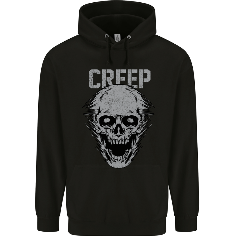 Creep Human Skull Gothic Rock Music Metal Mens 80% Cotton Hoodie Black