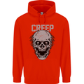 Creep Human Skull Gothic Rock Music Metal Mens 80% Cotton Hoodie Bright Red