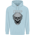 Creep Human Skull Gothic Rock Music Metal Mens 80% Cotton Hoodie Light Blue