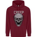 Creep Human Skull Gothic Rock Music Metal Mens 80% Cotton Hoodie Maroon