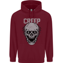 Creep Human Skull Gothic Rock Music Metal Mens 80% Cotton Hoodie Maroon