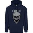Creep Human Skull Gothic Rock Music Metal Mens 80% Cotton Hoodie Navy Blue
