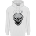 Creep Human Skull Gothic Rock Music Metal Mens 80% Cotton Hoodie White