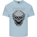 Creep Human Skull Gothic Rock Music Metal Mens Cotton T-Shirt Tee Top Light Blue