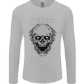 Creep Human Skull Gothic Rock Music Metal Mens Long Sleeve T-Shirt Sports Grey