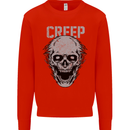Creep Human Skull Gothic Rock Music Metal Mens Sweatshirt Jumper Bright Red