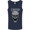 Creep Human Skull Gothic Rock Music Metal Mens Vest Tank Top Navy Blue