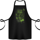 Creepy Green Skull Cotton Apron 100% Organic Black