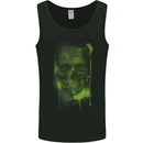 Creepy Green Skull Mens Vest Tank Top Black
