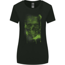 Creepy Green Skull Womens Wider Cut T-Shirt Black
