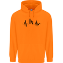 Cricket Pulse Cricketer Cricketing ECG Childrens Kids Hoodie Orange