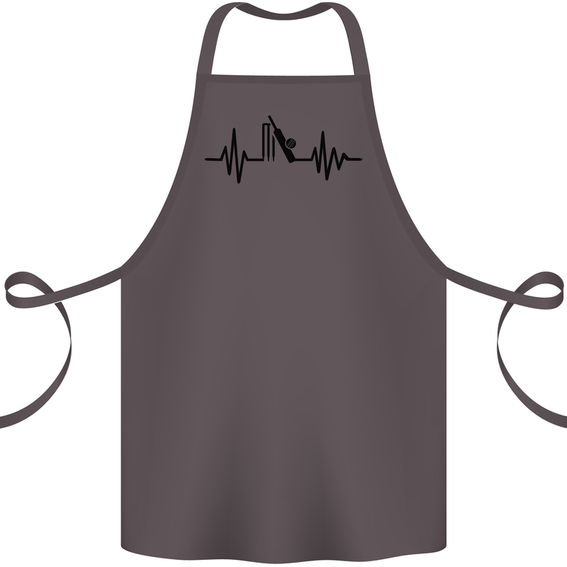 Cricket Pulse Cricketer Cricketing ECG Cotton Apron 100% Organic Dark Grey