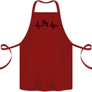Cricket Pulse Cricketer Cricketing ECG Cotton Apron 100% Organic Maroon