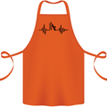 Cricket Pulse Cricketer Cricketing ECG Cotton Apron 100% Organic Orange