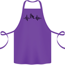 Cricket Pulse Cricketer Cricketing ECG Cotton Apron 100% Organic Purple