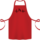 Cricket Pulse Cricketer Cricketing ECG Cotton Apron 100% Organic Red