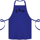 Cricket Pulse Cricketer Cricketing ECG Cotton Apron 100% Organic Royal Blue