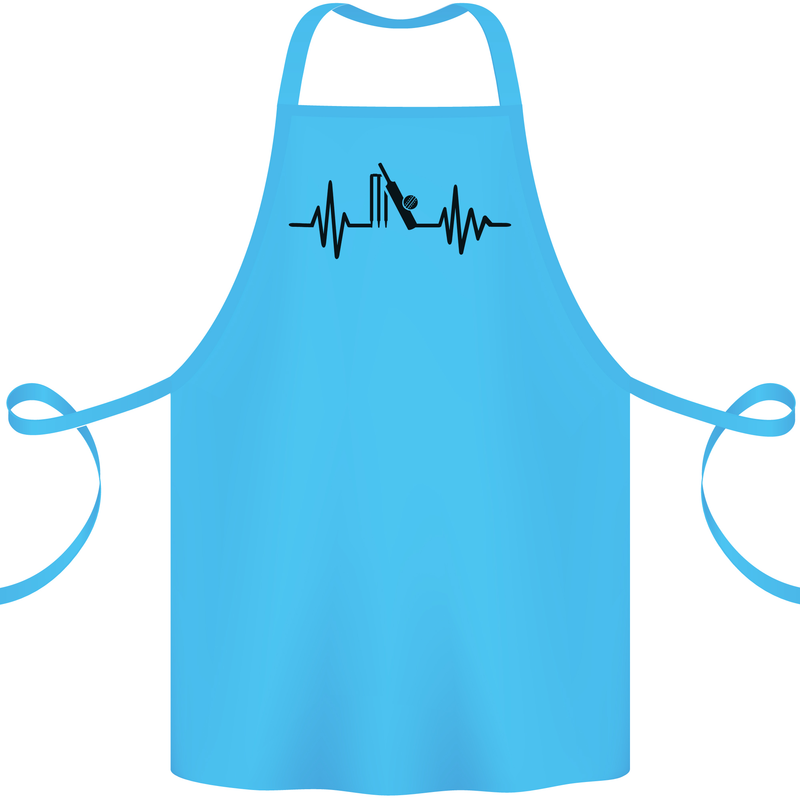 Cricket Pulse Cricketer Cricketing ECG Cotton Apron 100% Organic Turquoise