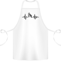 Cricket Pulse Cricketer Cricketing ECG Cotton Apron 100% Organic White