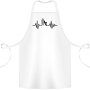 Cricket Pulse Cricketer Cricketing ECG Cotton Apron 100% Organic White