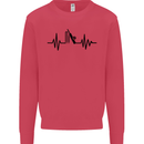 Cricket Pulse Cricketer Cricketing ECG Kids Sweatshirt Jumper Heliconia
