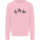Cricket Pulse Cricketer Cricketing ECG Kids Sweatshirt Jumper Light Pink