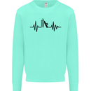 Cricket Pulse Cricketer Cricketing ECG Kids Sweatshirt Jumper Peppermint