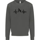 Cricket Pulse Cricketer Cricketing ECG Kids Sweatshirt Jumper Storm Grey