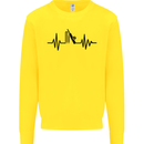 Cricket Pulse Cricketer Cricketing ECG Kids Sweatshirt Jumper Yellow