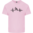 Cricket Pulse Cricketer Cricketing ECG Kids T-Shirt Childrens Light Pink