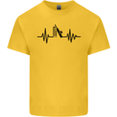 Cricket Pulse Cricketer Cricketing ECG Kids T-Shirt Childrens Yellow