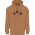 Cricket Pulse Cricketer Cricketing ECG Mens 80% Cotton Hoodie Caramel Latte