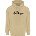 Cricket Pulse Cricketer Cricketing ECG Mens 80% Cotton Hoodie Sand