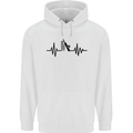 Cricket Pulse Cricketer Cricketing ECG Mens 80% Cotton Hoodie White