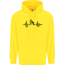 Cricket Pulse Cricketer Cricketing ECG Mens 80% Cotton Hoodie Yellow