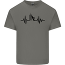 Cricket Pulse Cricketer Cricketing ECG Mens Cotton T-Shirt Tee Top Charcoal