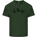 Cricket Pulse Cricketer Cricketing ECG Mens Cotton T-Shirt Tee Top Forest Green