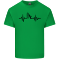 Cricket Pulse Cricketer Cricketing ECG Mens Cotton T-Shirt Tee Top Irish Green