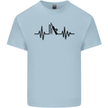Cricket Pulse Cricketer Cricketing ECG Mens Cotton T-Shirt Tee Top Light Blue