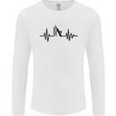 Cricket Pulse Cricketer Cricketing ECG Mens Long Sleeve T-Shirt White