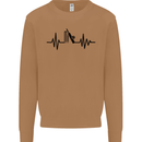Cricket Pulse Cricketer Cricketing ECG Mens Sweatshirt Jumper Caramel Latte