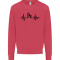 Cricket Pulse Cricketer Cricketing ECG Mens Sweatshirt Jumper Heliconia