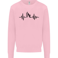 Cricket Pulse Cricketer Cricketing ECG Mens Sweatshirt Jumper Light Pink