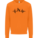 Cricket Pulse Cricketer Cricketing ECG Mens Sweatshirt Jumper Orange