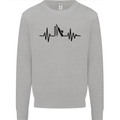 Cricket Pulse Cricketer Cricketing ECG Mens Sweatshirt Jumper Sports Grey