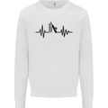 Cricket Pulse Cricketer Cricketing ECG Mens Sweatshirt Jumper White