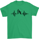 Cricket Pulse Cricketer Cricketing ECG Mens T-Shirt Cotton Gildan Irish Green