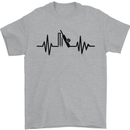 Cricket Pulse Cricketer Cricketing ECG Mens T-Shirt Cotton Gildan Sports Grey