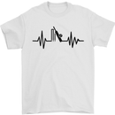 Cricket Pulse Cricketer Cricketing ECG Mens T-Shirt Cotton Gildan White