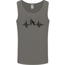 Cricket Pulse Cricketer Cricketing ECG Mens Vest Tank Top Charcoal